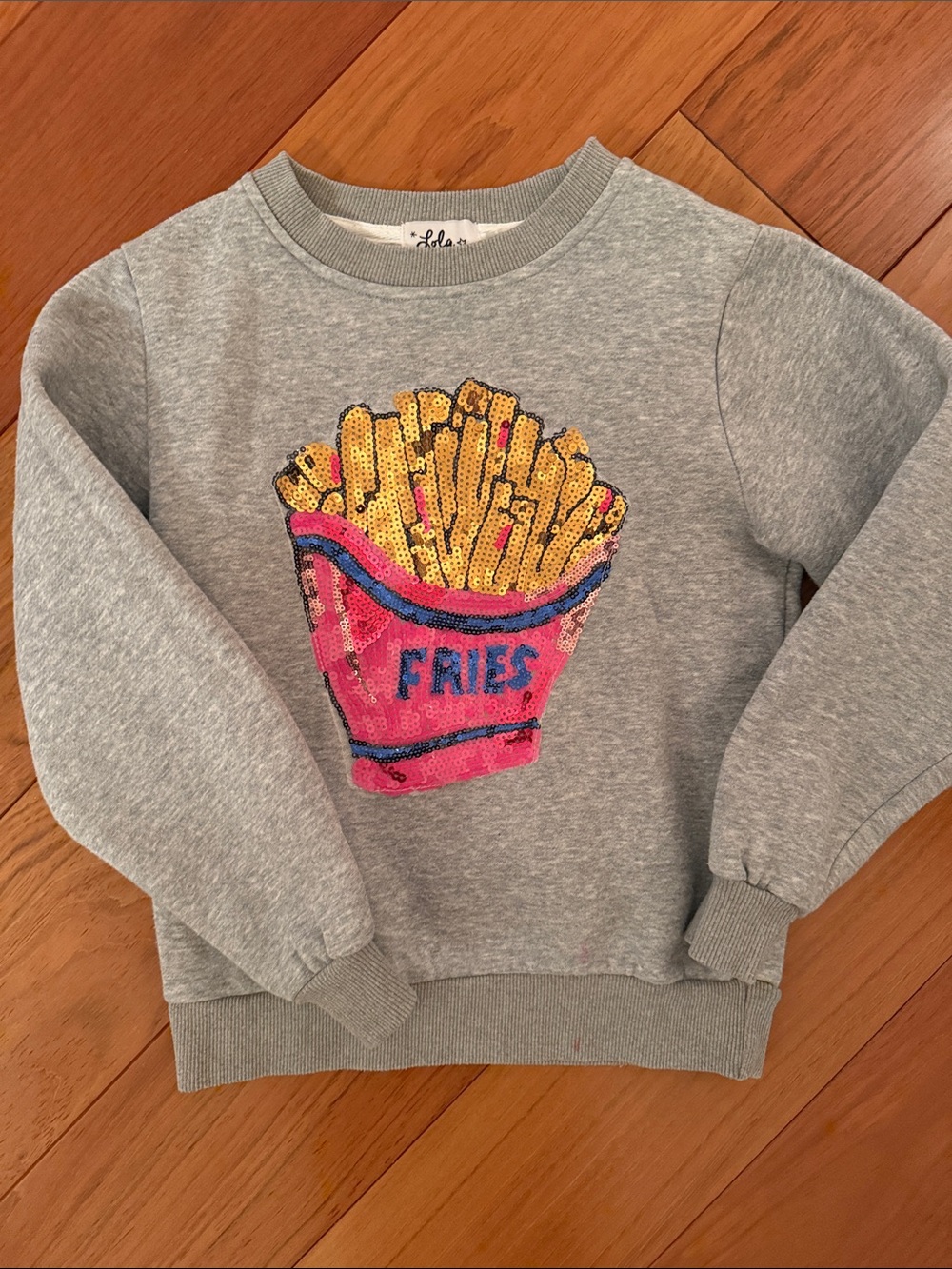 Lola and the Boys Gray Fries Sweatshirt